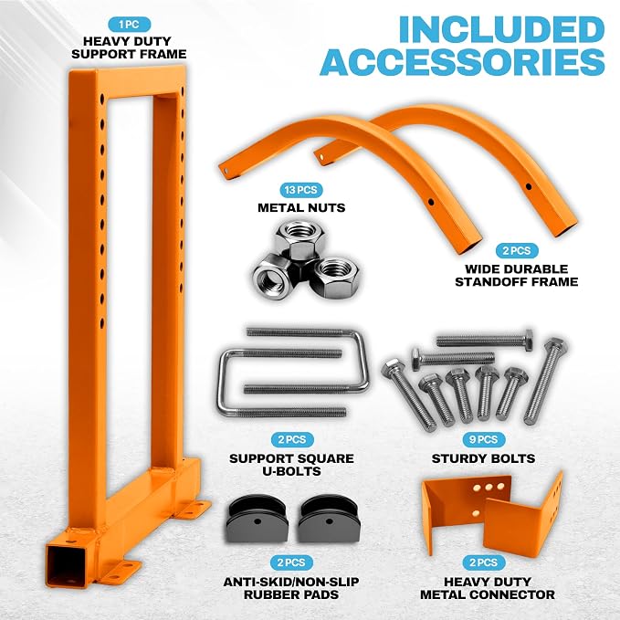 Heavy Duty Ladder Stabilizer | Carbon Steel Extension Ladder Standoff with Anti-Slip Rubber Feet for Gutter Cleaning, Painting & Roofing - Professional Grade Ladder Accessory for Extension Ladders