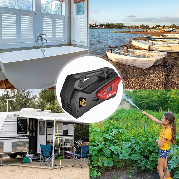 Battery Powered Water Transfer Pump, Cordless Power Washer Compatible Milwaukee 18V, 2Ah-5Ah Battery, Cordless Water Pump, Self-Priming RV Water Pumps, Pressure Pump 50FT Head(Not include Battery)
