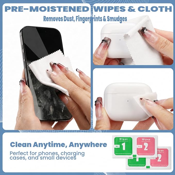 Upgraded for Airpod Cleaner Kit (81 PCS), Multi-Tool with Cleaning Pen, Putty & Swabs, Removes Earwax & Dust, Compatible with AirPods Pro 2 3, Earbud, Headphones, Phone & Charging Port, White