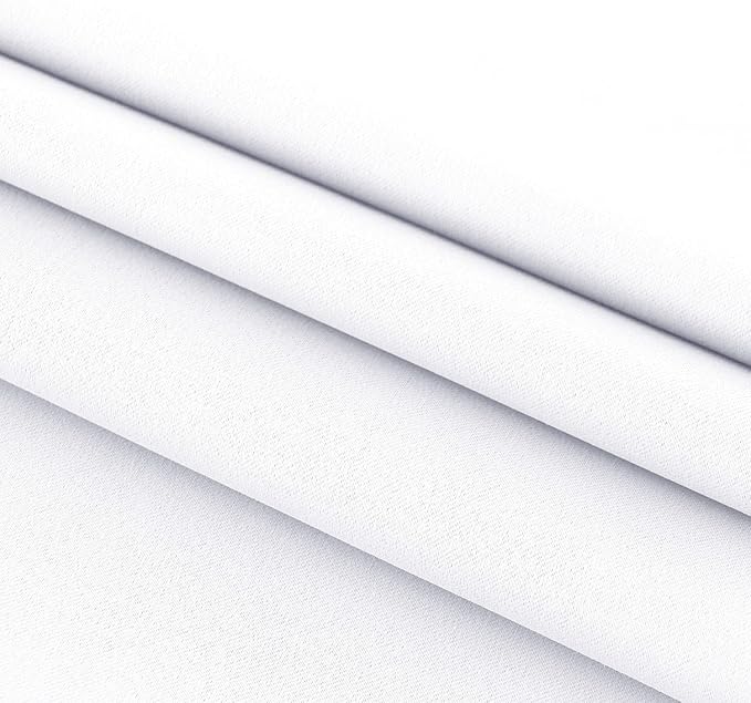 DWCN French Door Curtains – Rod Pocket Thermal Curtain for Doors with Glass Window, Kitchen and Patio Doors for Privacy, 54 X 40 Inches Long, 1 Curtain Panel with Tieback, Pure White