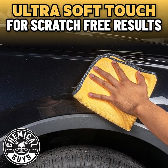 Chemical Guys, Professional Microfiber Towels, 24 x 16 in, Gold, 6 Pack | Ultra-soft, scratch-free towels to buff wax, dry panels and clean glass and interiors, machine washable