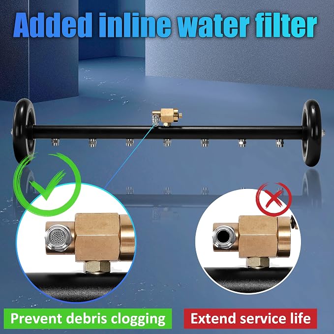 Tool Daily 24" Undercarriage Cleaner & Water Broom, 7 Nozzles, 1/4" QC | Fits Most Pressure Washer Wands, Pivoting Coupler Switches Modes, For Driveways, Decks, Patios, 4000 PSI