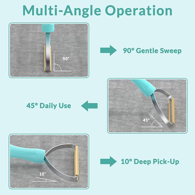 Deep Cleaner Pro Pet Hair Remover 10-Pack Mega Value Set - Carpet Rake & Multi-Surface Scraper for Dog & Cat Hair on Rugs, Couches, Pet Towers, Car Seats, Stairs & Clothing - Reusable Travel-Size