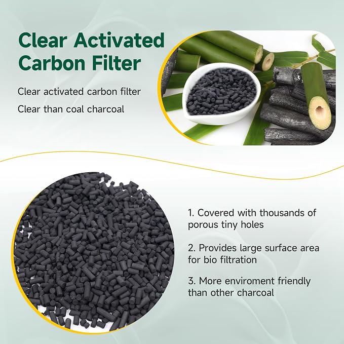 3 Packs 210g Odor Absorbing Activated Carbon Filter Refills for Lomi Smart Waste Kitchen Composter & Eco 5 & Vitamix FC-50-SP Electric Composter, Activated Charcoal Pellets