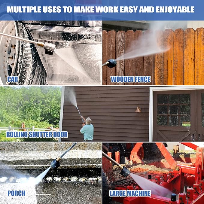 Pressure Washer Nozzle, 7-in-1 Quick Changeover Nozzle, Adjustable Pressure Washer Nozzle with 1/4 Inch Quick Connect, 3200 PSI Spray Nozzle