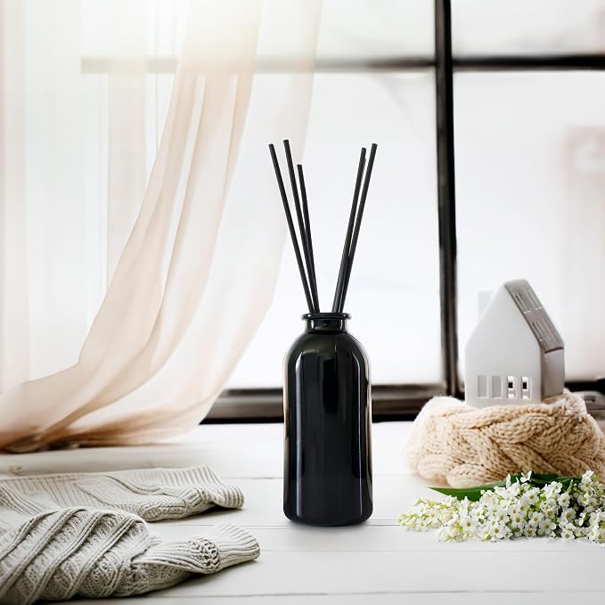 Reed Diffuser Set, Amber & Lavender - Bathroom Shelf Décor | (AWAKEN and RENEW) Mind & Body Aromatherapy Collection, Essential Oil Botanical Diffusing Room Scent