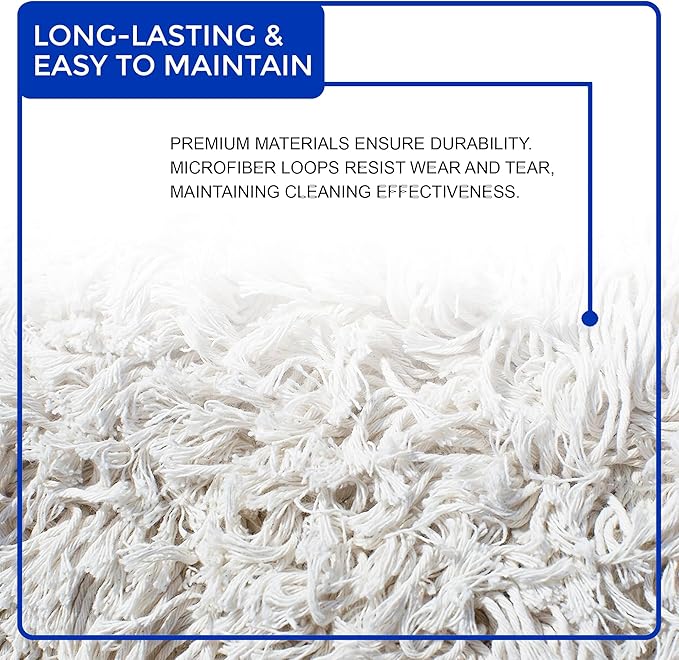 Nine Forty 24" Premium Cotton Dust Mop Kit - Heavy Duty Mop Head with Wood Handle for Industrial, Commercial, and Residential Cleaning - Dry Floor Duster for Hardwood Surfaces - White