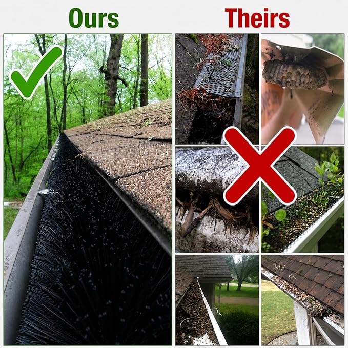 4.25" Gutter Guards, Fits 5 Inch Gutters, 45 Ft Leaf Filter | DIY gutter guard and leaf filter blocks leaves and debris, reduces cleaning and keeps water flowing in 5 inch gutters.