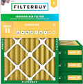 Filterbuy 14x20x4 Air Filter MERV 11 (MPR 1200) Allergen Defense Replacement (4-Pack), Electrostatic Pleated HVAC AC Furnace Filters, Made in USA (Actual Size: 13.50 x 19.50 x 3.63)