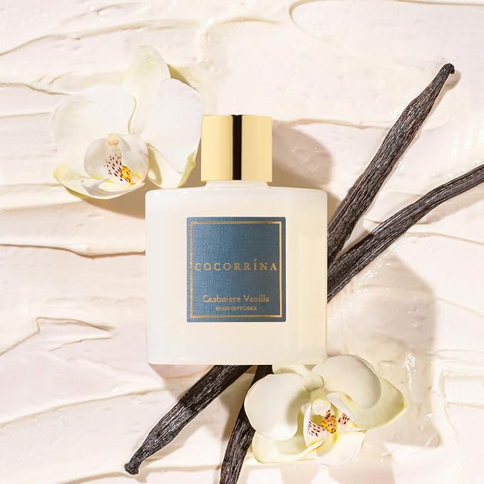 Reed Diffuser - Cashmere Vanilla 6.7 fl oz Reed Diffuser for Bedroom Bathroom Home Décor