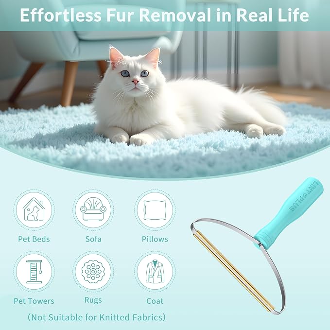 Deep Cleaner Pro Pet Hair Remover 3-Pack - Multi-Surface Carpet Rake & Scraper Tool for Dog & Cat Hair on Rugs, Couches, Pet Towers, Car Seats - Reusable, Battery-Free, Reusable Travel-Size