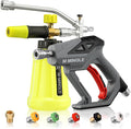 M MINGLE Pressure Washer Gun with Foam Cannon & Dual Connector Accessory | Car Wash Foam Gun Kit with 1/4 Inch Quick Connector, 5 Pressure Washer Nozzle Tips