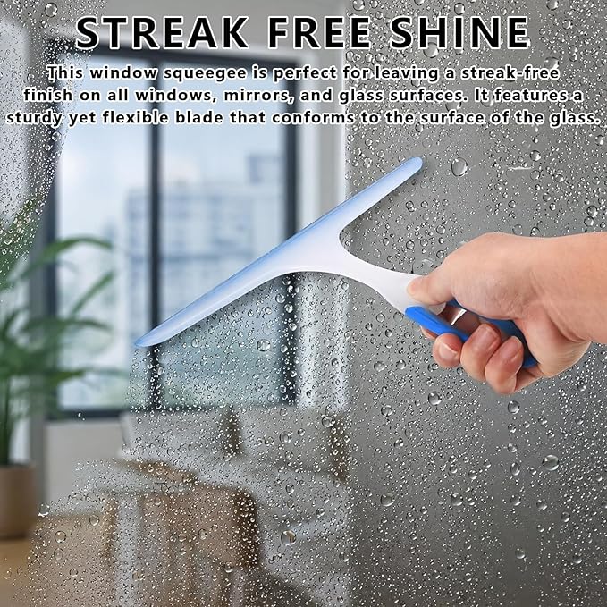 Shower Squeegee for Glass Doors, 3pcs Bathroom Squeegee for Shower Glass | Window Cleaning Squeegee Glass Shower Door for Car Window Wiper Mirror Windshield,Made of Silicone,Reusable,Easy to Clean