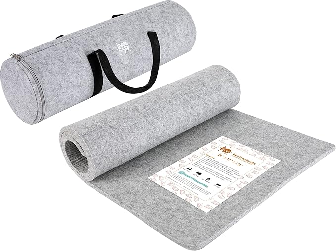 Wool Pressing Mat for Quilting - 22x60 XL Extra Large Felt Ironing Pad 3/8" Thick, 100% Wool Heat Resistant for Ironing, Sewing, Cutting on Ironing Board, Tabletop, Dryer, Countertop