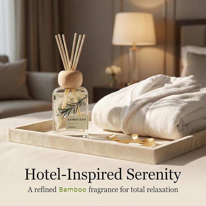 Bamboo Reed Diffuser, 3.34 Fl Oz | Ritz Hotel-inspired Air Freshener for Bedroom,Living room,Bathroom&Office;Gift-ready Decor.