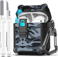 R-FUN for AirPods 2 Case Cover with Lock Magnetic Lid, Black | Compatible with Apple AirPods 2 and AirPods(2016), Case with Cleaner Kit & Keychain, Powerful Drop Protection