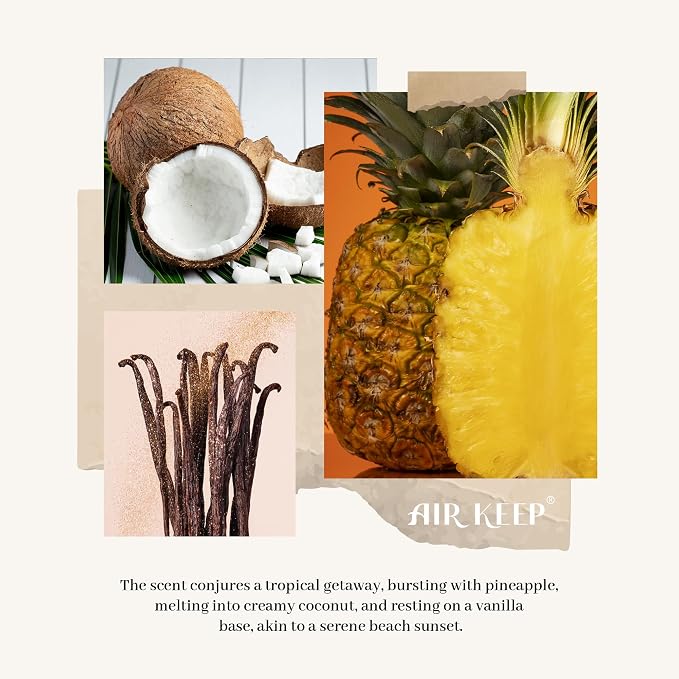 Reed Diffuser Set,6.76 fl oz (200 ml) - Coconut & Pineapple Oil Diffusers with 8 Reed Sticks, Home Fragrance Reed Diffuser for Bathroom Shelf Decor