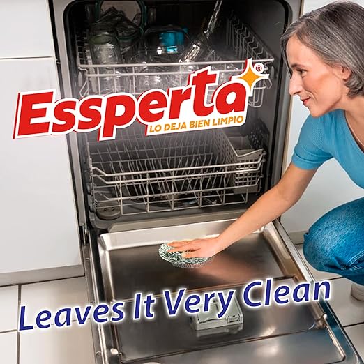 5 Pcs ESSPERTA Stainless Steel Wool Scrubber，5 Steel Scrubber Wool Pads for Cleaning Dishes, Metal Scrubber Pot Scrubbers Can Clean Iron Pots, Stoves, Barbecue Grills, Wash Sink