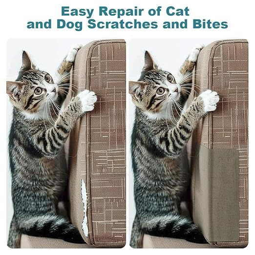 J.CARP 2Pcs Linen Repair Patches, Large Self-Adhesive Fabric Patch for Sofas, Couch, Furniture, Car Seats (8 * 11 inches-2PCS Black)