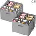 Lifewit Shoe Storage Organizer for Closet Fits 12-16 Pairs, Fabric Large Shoe Box Storage Containers with Clear Cover, Foldable Bins Fit for Boots Sneakers 17"(L) x 17"(W) x 12.5"(H) 2 Pack Light Gray