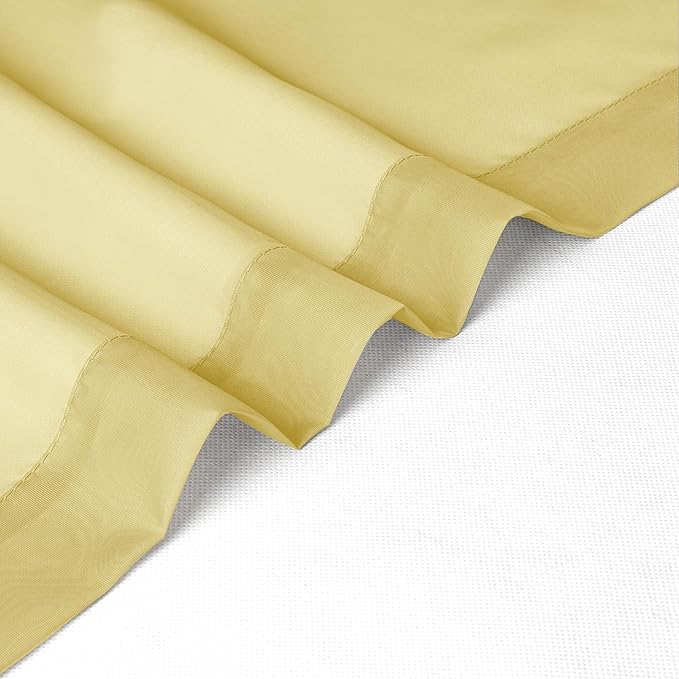 Chyhomenyc Yellow Sheer Curtains 30 inch Length 2 Panels, Light Filtering Voile Rod Pocket Short Window Curtians for Bathroom Living Room Farmhouse Small Windows, 42Wx30L inches