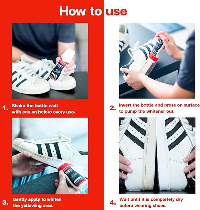 Wilkins Sneaker Whitener for Shoes - Restore Whiteness on Canvas, Leather, Foam and rubber (2.53 fl oz)