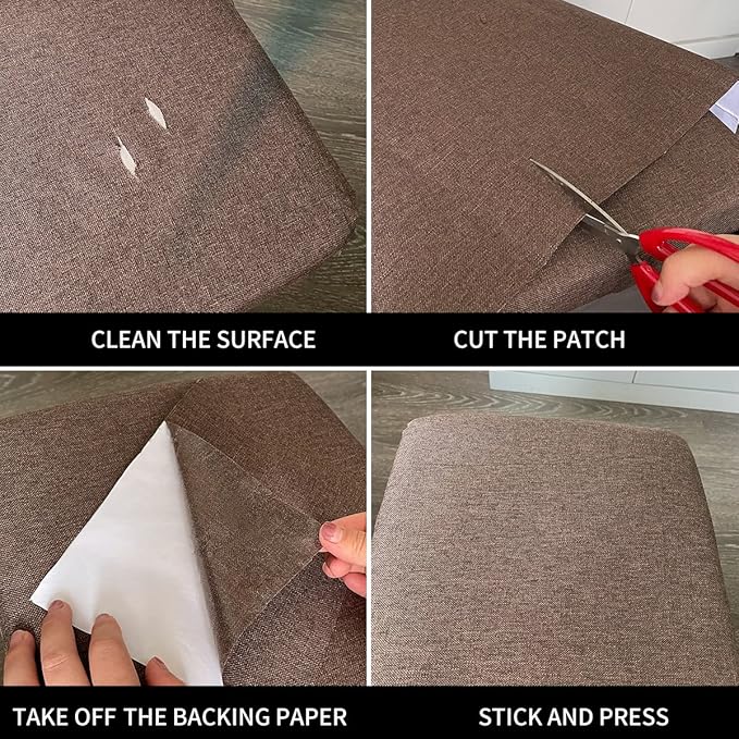 Fabric Repair Patches, 17X158 Inch Linen Repair Tape Self-Adhesive Fabric Patches Durable, DIY Large Linen Tape for Sofa, Couches, Furniture, Chair, Clothing （17X158 Inch, Dark Blue）