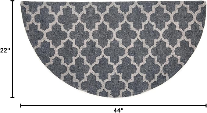 UniFlame - Gray Hand Tufted 100% Wool Hearth Rug - Size: 44" L x 22" W | Protects Floor from Heat, Embers, and Sparks
