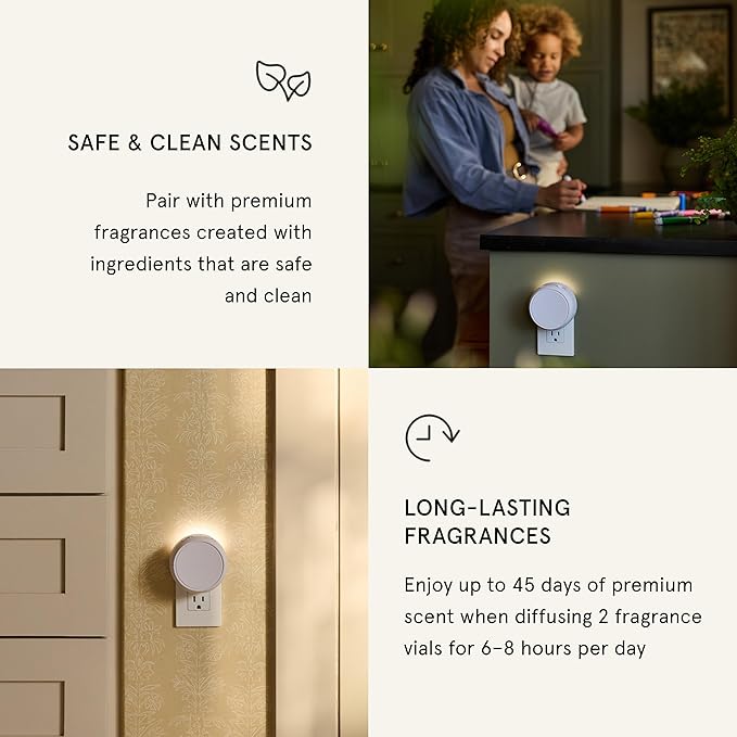 Pura Home, Smart Home Fragrance Diffuser, V5 | Adjustable Smart Home Fragrance Diffuser, Set Schedules and Timers, LED Light, Holds 2 Scent Refills, Refills Sold Separately