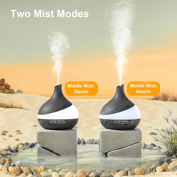 Essential Oil Diffuser for Women: 500ml with 14 Color LED | Aromatherapy Diffuser with 2 Mist Levels - Ideal for Bedroom, Office & Travel - Auto Shut-Off for Safe Sleep