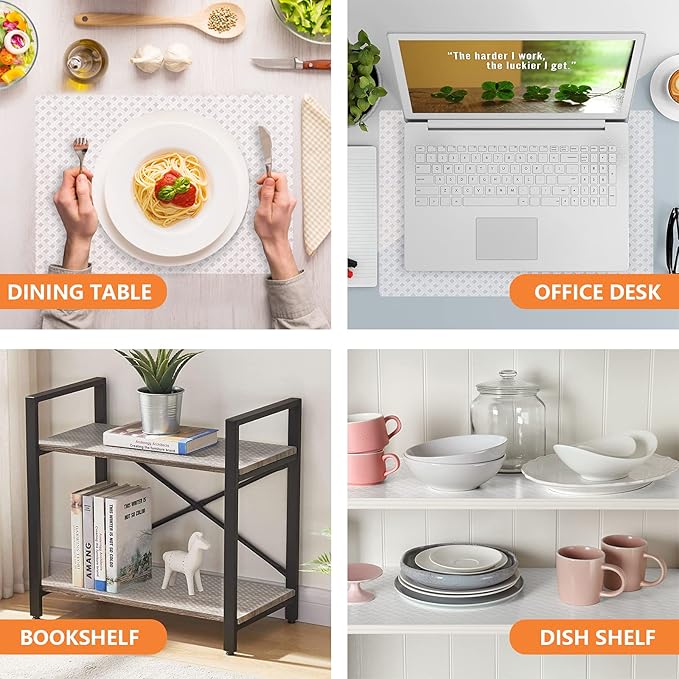 Shelf Liners for Kitchen Cabinets Refrigerator Liners Waterproof Kitchen Cupboard Liner Non-Slip Drawer Mats EVA Material Non Adhesive Fridge Liner for Shelves - Clear （11.8 x 236.2 Inches x 2 Rolls