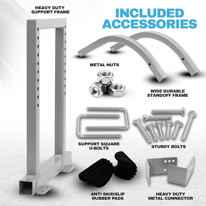 Heavy Duty Ladder Stabilizer | Carbon Steel Extension Ladder Standoff with Anti-Slip Rubber Feet for Gutter Cleaning, Painting & Roofing - Professional Grade Ladder Accessory for Extension Ladder