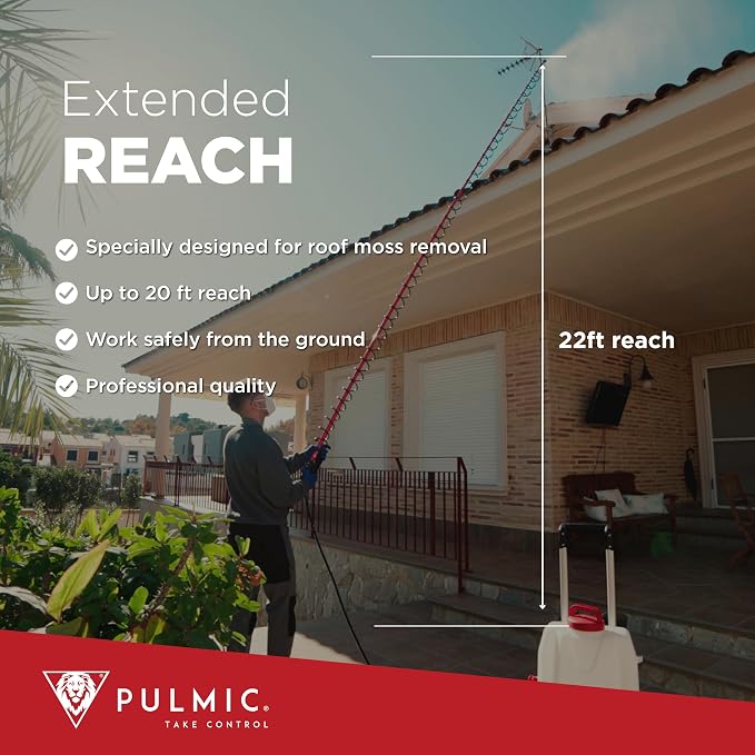 PULMIC Extensible Telescopic Sprayer Lance 16.4ft with Adjustable Nozzle - Ideal for Pesticides, Fertilizers, Roof & Gutter Cleaning, Tree & Garden Applications - Lightweight, High Reach Sprayer