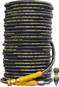 4200PSI Pressure Washer Hose 200FT with 3/8" Swivel Quick Connect for Cold/Hot Water, Kink Resistant Steel Wire Braided,1/4" Wear Resistant Power Washer Hose with 2 M22 14mm Adapter Set