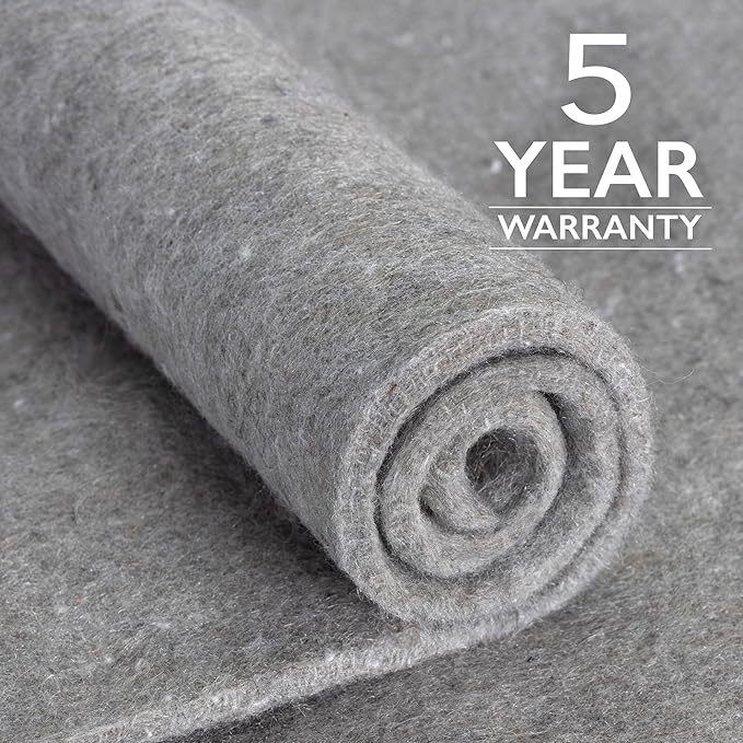 RUGPADUSA - Eco-Plush - 9'x12' - 3/8" Thick - 100% Felt - Extra Cushioned Rug Pad - Available in 3 Thicknesses, Many Custom Sizes