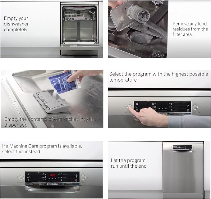 Dishwasher Cleaner 4x45gr compatible with Bosch Siemens Neff Gaggenau Dishwashers