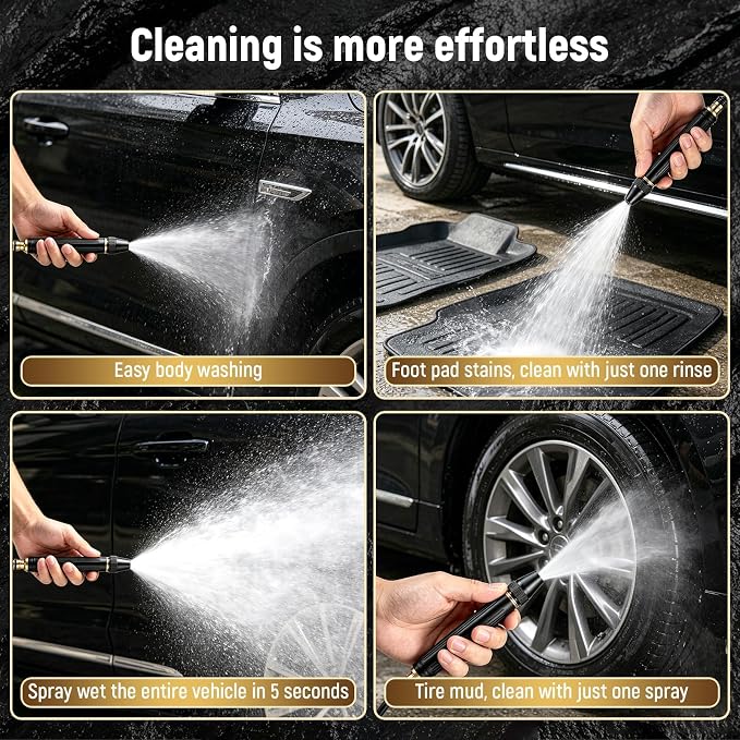 2026 New Jet Nozzle PowerWasher for Garden Hose, 2Pcs Garden Hose Nozzle High Pressure PowerfulCleaning Spray Evenly, High Pressure Hose Nozzle for Car Washing