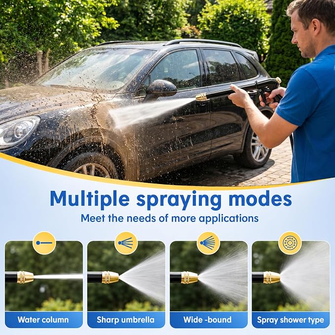 2026 New Pressure Washer Wand for Garden Hose with 3 Adjustable Jet Nozzles, 360° Rotating Design for Car Washing, Patio, Outdoor Cleaning (1 Set)