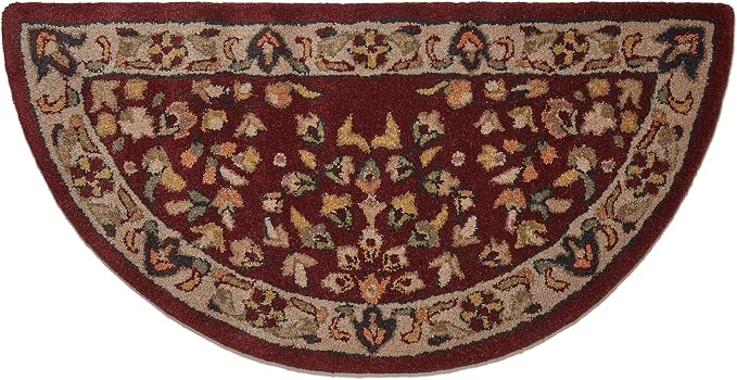 UniFlame - Hand-Tufted Hearth Rug, Red/Beige Finish - Size: 44" L x 22" W | Protects Floor from Heat, Embers, and Sparks