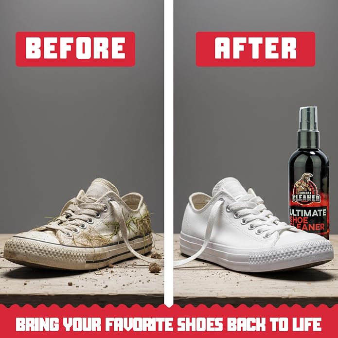 Combat Cleaner Shoe Cleaning Kit – Complete Sneaker Care Solution for Leather, Suede, Canvas, Mesh, Nubuck & More