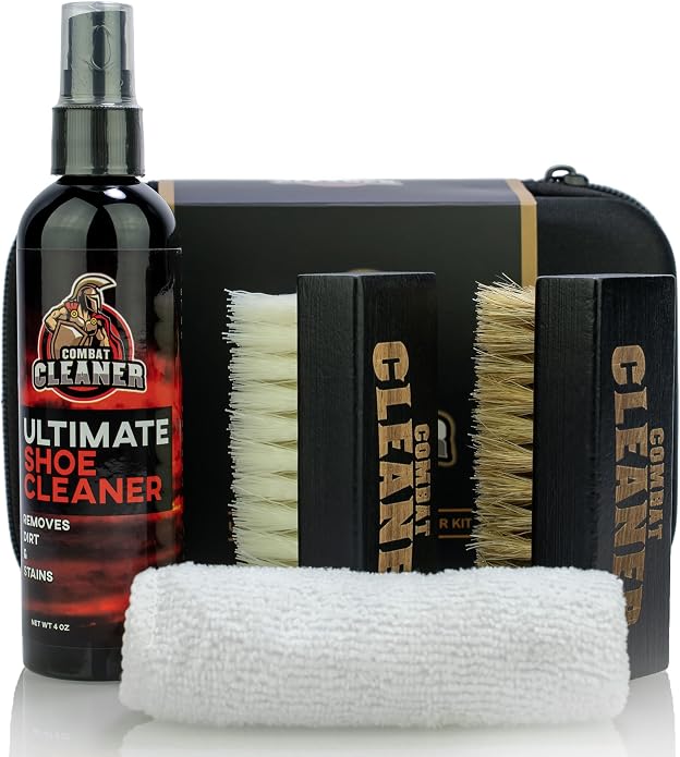 Combat Cleaner Shoe Cleaning Kit – Complete Sneaker Care Solution for Leather, Suede, Canvas, Mesh, Nubuck & More