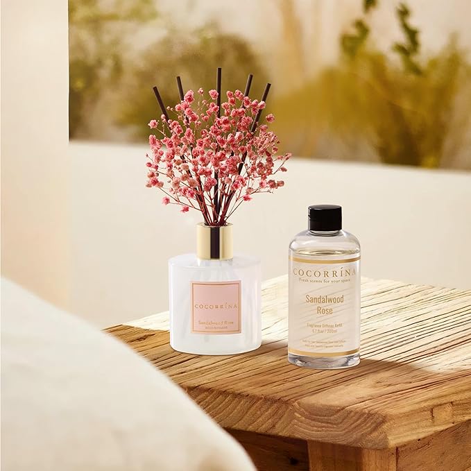 Refill - Sandalwood Rose 6.7 Fl.oz Reed Diffuser Refill with 8 Sticks