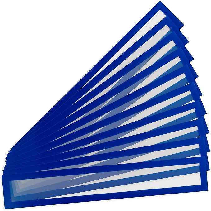 Tarifold Magnetic PRO Title Frames, 17.25 x 3 Inches, Blue, 10 Pack | 10 magnetic title frames, 17.25 x 3 inches, blue border, anti-glare PVC, quick document changes
