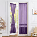 Tollpiz Sheer Curtains Closet Linen Textured Curtain Sheers Doorway Light Filtering Voile Patio Glass Door Rod Pocket Curtains French Door, 54 x 80 inches Long, Royal Purple, Set of 1 Panel
