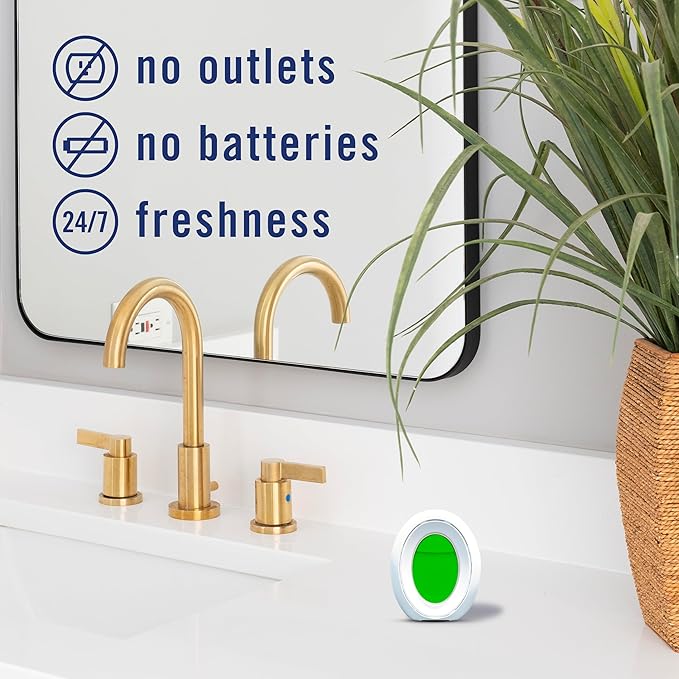 Febreze Bathroom Air Freshener, Odor-Fighting, Plug in Alternative, White, Air Fresheners for Small Spaces in Home, Bathroom, Kitchen, & Closet, Pet & Litter Box Odor Fighter, Gain Original Scent, 4ct