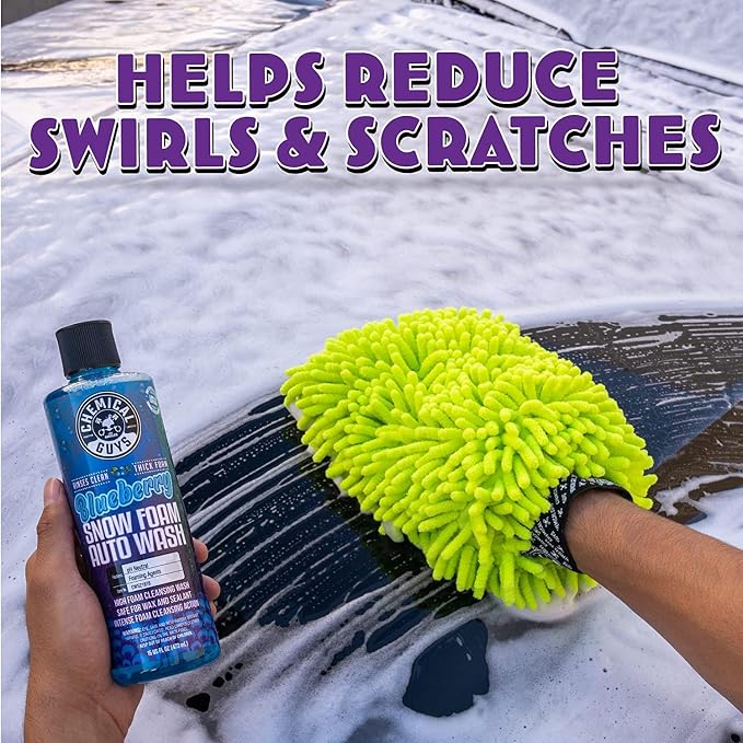 Chemical Guys, Big Mouth Foam Cannon & Blueberry Snow Foam Wash Soap Kit | Pressure-washer foam cannon paired with blueberry snow foam soap for thick, clinging, scratch-free suds