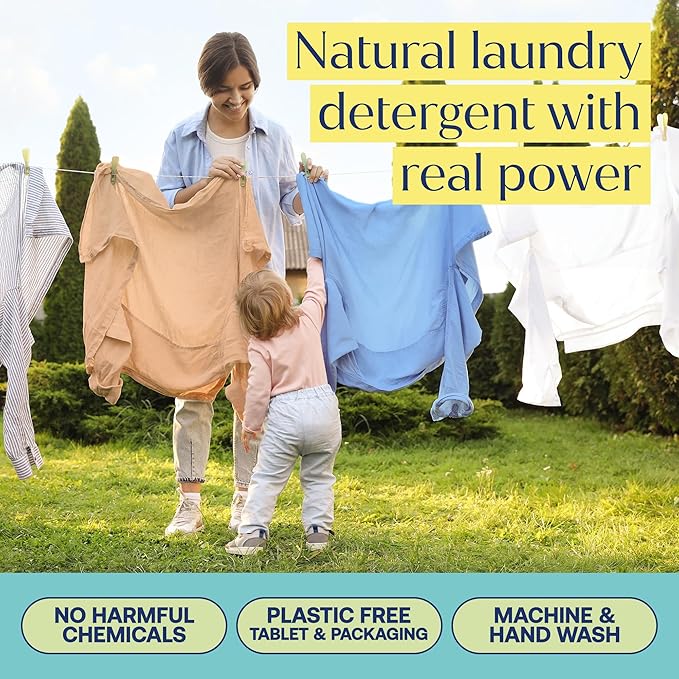 Fab Tab Laundry Detergent Tablets, Plant-Based Formula, Removes Tough Stains, Plastic-Free Alternative to Pods, All Washing Machines (30 Count, Unscented)