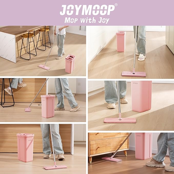 JOYMOOP 13" Microfiber Flat Mop Head Replacement for Floor Mop, Pink, 1 Pack