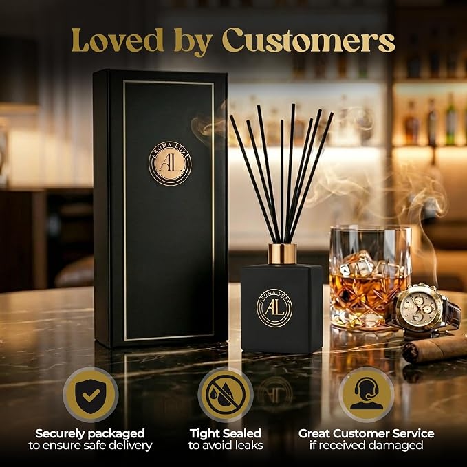 Black Reed Diffusers for Home | Premium Fragrance Diffuser | Reed Diffuser Sticks in Oil Set with Cashmere Vanilla Scent | Smell Good Stuff | Long-Lasting Oil for Bathroom & Office (5 oz)