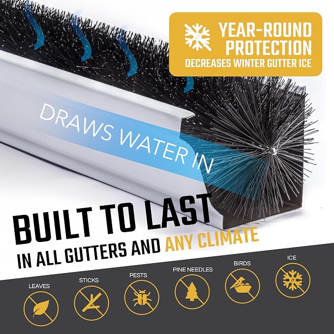 4.25" Gutter Guards, Fits 5 Inch Gutters, 45 Ft Leaf Filter | DIY gutter guard and leaf filter blocks leaves and debris, reduces cleaning and keeps water flowing in 5 inch gutters.